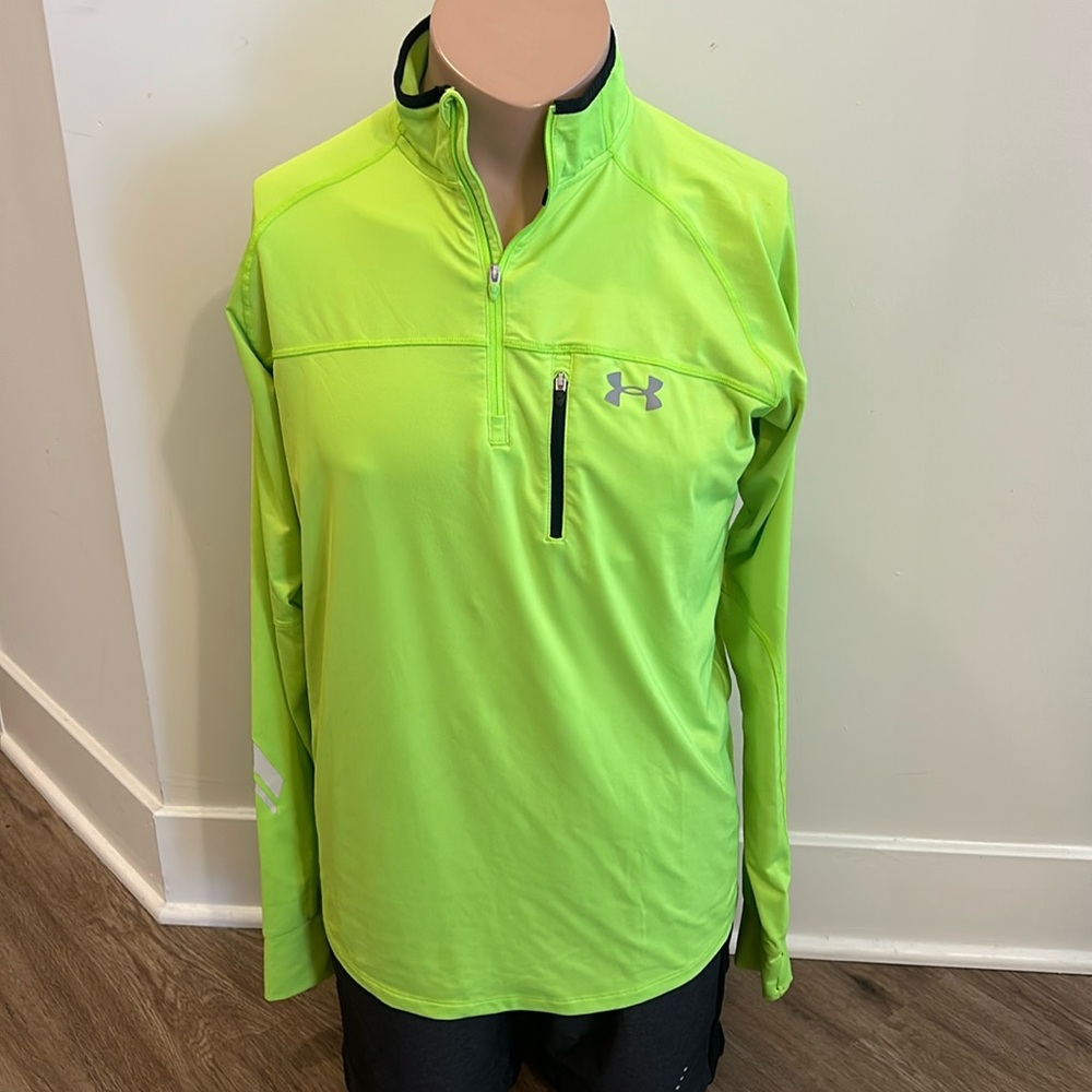Under Armour 1/4 zip, All Season Gear. Men’s Medium. Color chartreuse